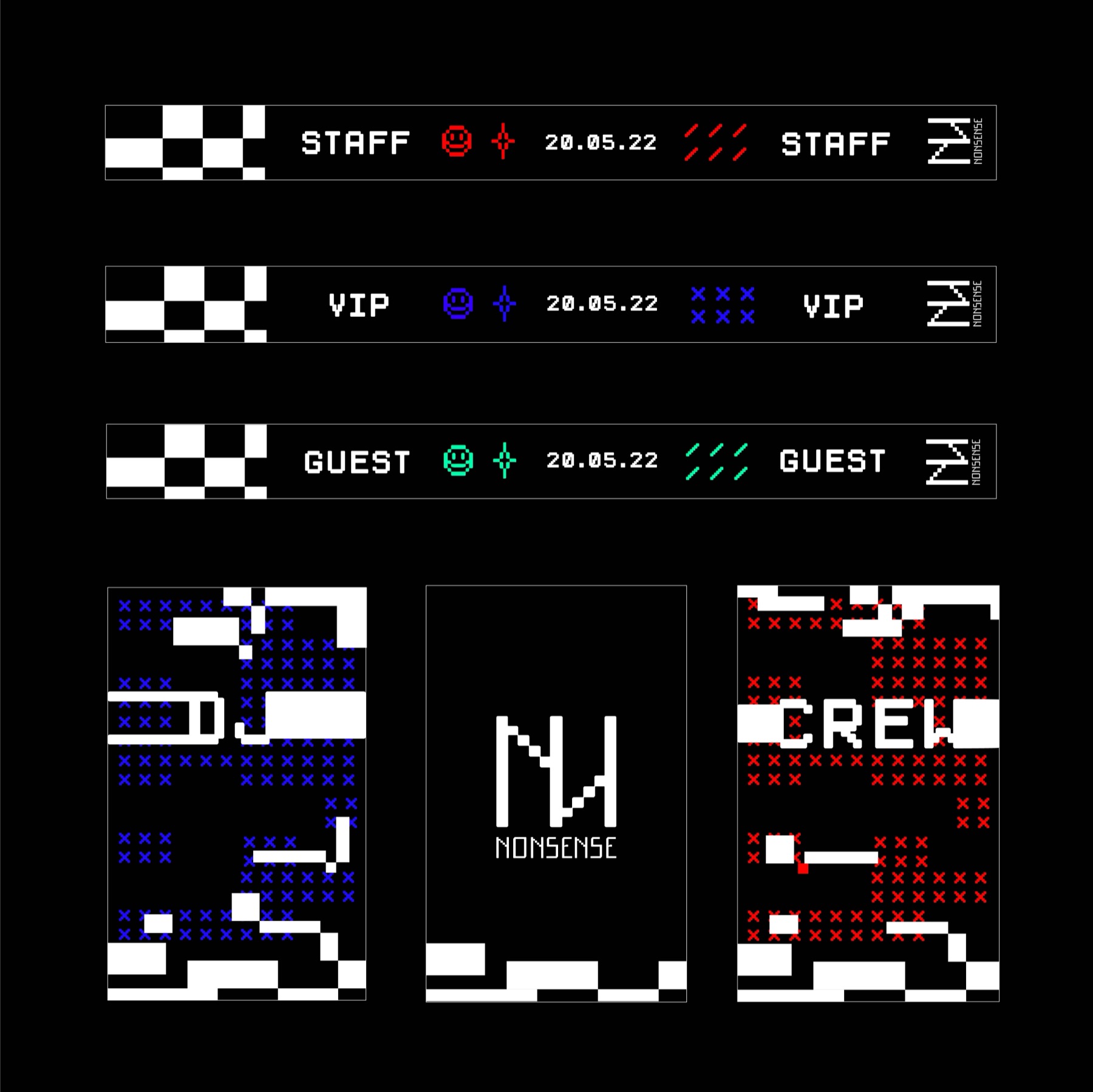 Access wristbands — staff, VIP, guest